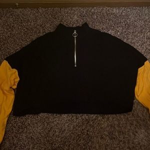 Medium black and yellow crop top from Forever 21